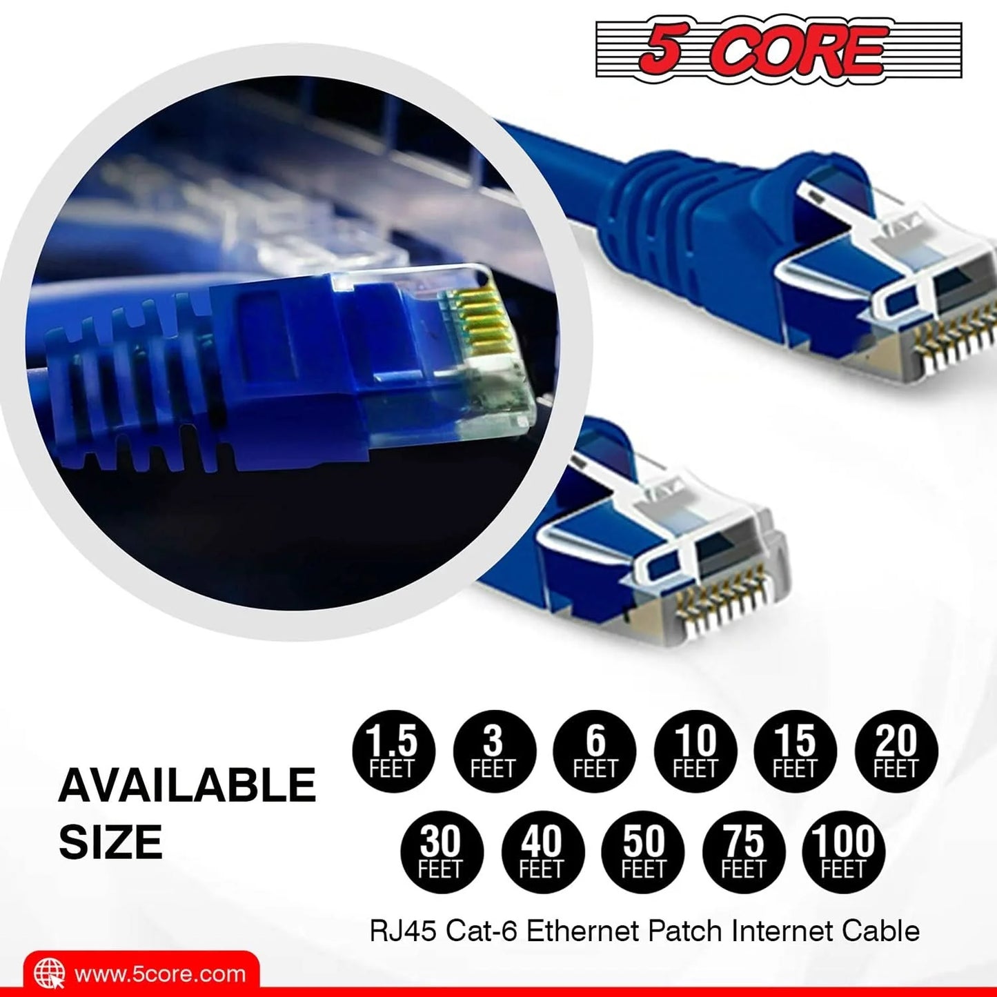 5Core Ethernet Cable High Speed Cat6 Network Cord RJ45 Fastest LAN Extension Cable Para Internet